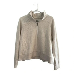Under Armour Beige Cream Cotton 1/2 Zip Pullover Sweatshirt Size M